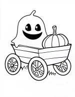 A Ghost In A Wheelbarrow Coloring Page by Mindset Flow