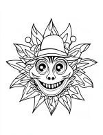 A Mischievous Witch Face Mandala Coloring Page by Mindset Flow