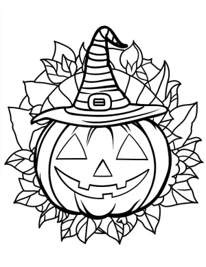 A Spooky Halloween Pumpkin Coloring Page by Mindset Flow