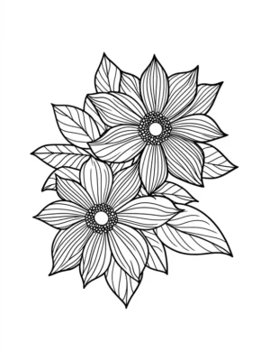 Abstract Fire Flower Coloring Page