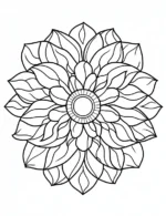 Abstract Floral Patterns Mandala Design With Detailed Petals Coloring Page by Mindset Flow