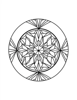 Abstract Geometric Mandala Circular Petal Pattern Coloring Page by Mindset Flow