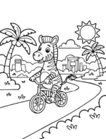 Active Zebra Bicycle Coloring Page By Mindset Flow