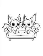 Adorable Baby Bats Coloring Page by Mindset Flow