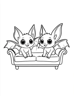Adorable Baby Bats Coloring Page by Mindset Flow