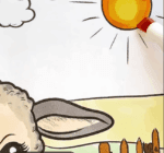 Adorable Baby Lamb in Tulip Field Easter Coloring Sheet-HowToVideo