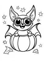 Adorable Bat Hugging Jack O Lantern Halloween Coloring Page by Mindset Flow