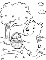 Adorable Bear Picking Apples in Orchard Coloring Page by Mindset Flow