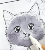 Adorable Cat With Teacup Printable Coloring Page How to Video