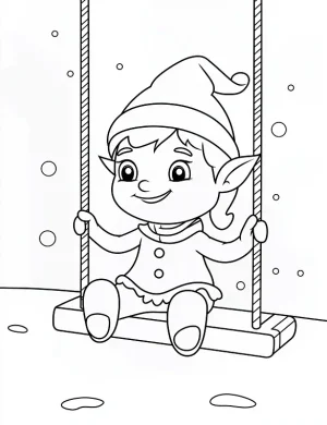 Adorable Christmas Elf Coloring Page By Mindset Flow