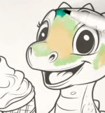 Adorable Dinosaur Holding Ice Cream Printable Coloring Page How to Video