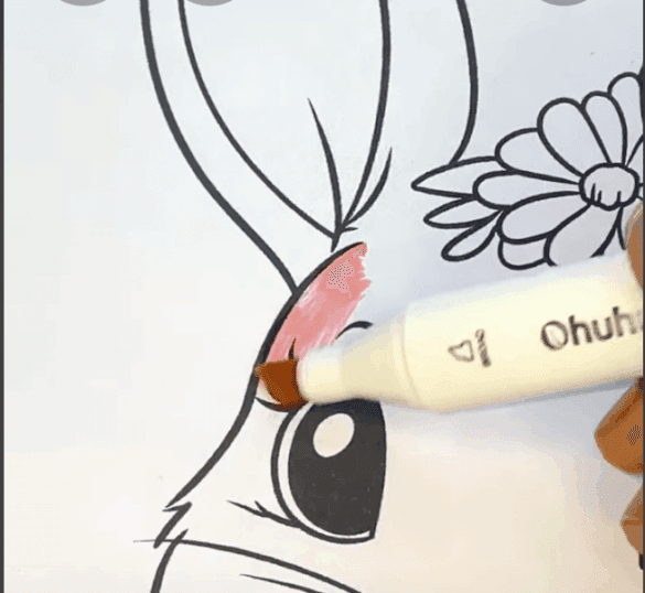Adorable Easter Bunny With Flower Crown And Spring Blossoms Coloring Page-HowToVideo