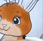 Adorable Easter Bunny in Tulip Garden Coloring Page-HowToVideo