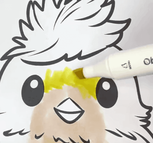 Adorable Easter Chick In Cupcake Coloring Page-HowToVideo