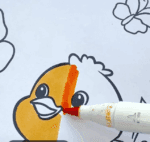 Adorable Easter Chick With Butterflies And Flowers Coloring Page-HowToVideo