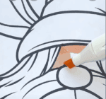 Adorable Easter Gnome with Basket Coloring Page-HowToVideo