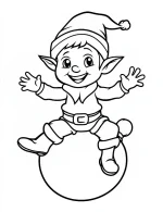 Adorable Elf Sitting on Marshmallow Coloring Page by Mindset Flow