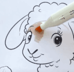 Adorable Fluffy Lamb in Spring Meadow Fun Coloring Page-HowToVideo
