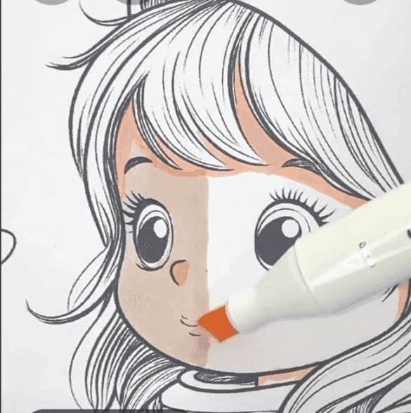 Adorable Girl with Spring Basket and Butterflies Easter Coloring Page-HowToVideo