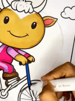 Adorable Goat Riding Bicycle Summer Coloring Page How To Video
