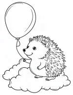 Adorable Hedgehog with Balloon Coloring Page by Mindset Flow