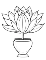 Adorable Lotus Flower In A Vase Coloring Page by Mindset Flow