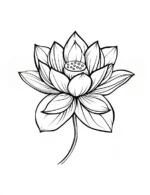 Adorable Lotus Flower With Detailed Petals Coloring Page by Mindset Flow