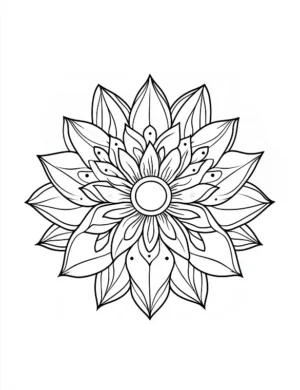 Adorable Lotus Mandala Design Intricate Flower Coloring Page by Mindset Flow