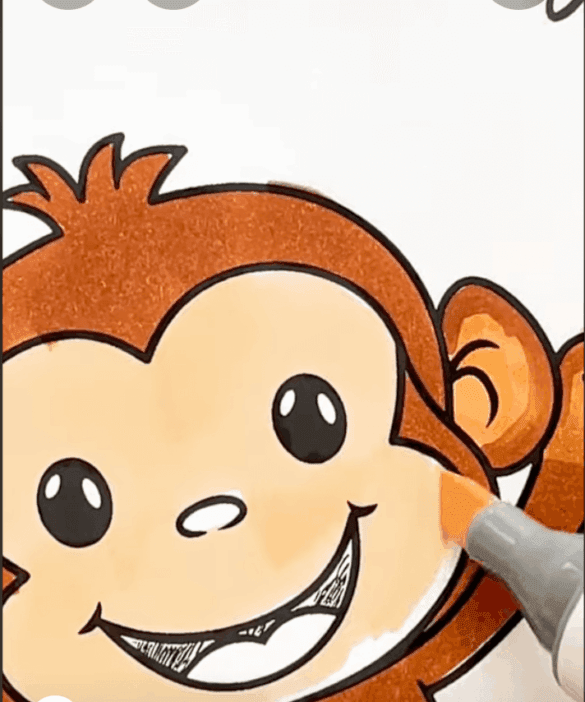 Adorable Monkey Surfing Ocean Waves Summer Coloring Sheet