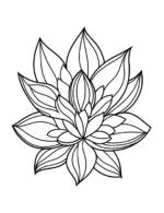 Adorable Outline Of A Lotus Flower With Multiple Layers Of Petals Coloring Page by Mindset Flow