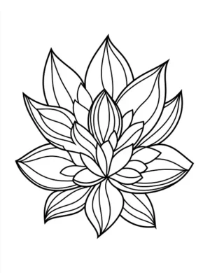 Adorable Outline Of A Lotus Flower With Multiple Layers Of Petals Coloring Page by Mindset Flow