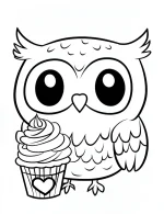 Adorable Owl Mandala And A Decorated Cupcake Coloring Page by Mindset Flow