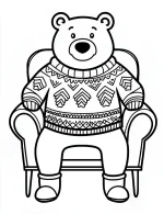 Adorable Polar Bear in Christmas Sweater Coloring Page By Mindset Flow