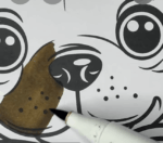 Adorable Puppy with Heart Valentine Coloring Page-HowToVideo