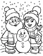 Adorable Santa with Snowman Christmas Coloring Page by Mindset Flow