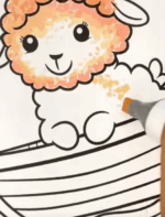 Adorable Sheep Floating in a Boat Summer Coloring Page How to video