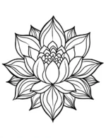Adorable Simple Lotus Flower With Intricate Petals Coloring Page by Mindset Flow