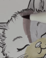 Adorable Sleeping Cat on Heart Pillow Valentine Coloring Page How To Video