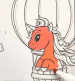 Adorable Unicorn in a Hot Air Balloon Printable Coloring Page How to Video Adorable Unicorn in a Hot Air Balloon Printable Coloring Page How to Video