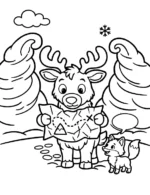 Adventurous Reindeer Exploring Map Coloring Page By Mindset Flow