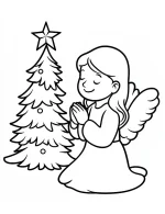 Angel Girl Praying Christmas Coloring Page By Mindset Flow