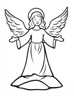 Angel With Open Arms Christmas Coloring Page By Mindset Flow