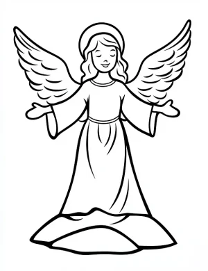 Angel With Open Arms Christmas Coloring Page By Mindset Flow