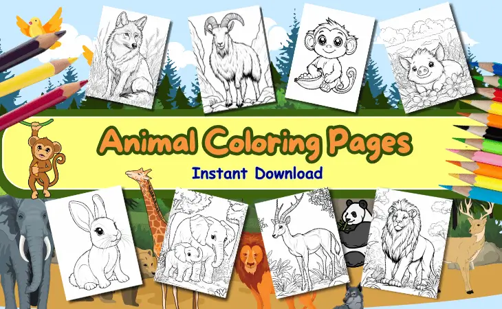 Animal Coloring Pages For Adults Teens Kids by Mindset Flow