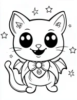 Anime Cute Cat Wearing a Halloween Costume Coloring Page by Mindset Flow