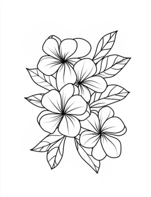 Appealing Cluster Of Blossoms Flower Coloring Page By Mindset Flow