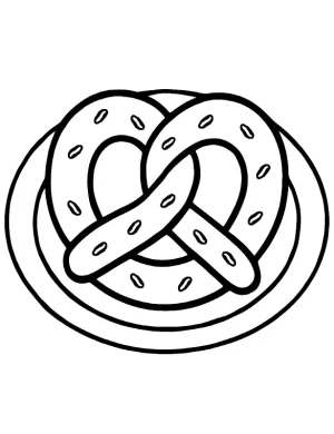 Appetizing Soft Pretzel Coloring Page by Mindset Flow