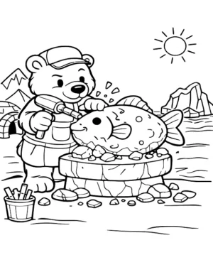 Arctic Sculptor Bear Coloring Page By Mindset Flow