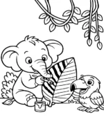 Artistic Baby Elephant Coloring Page By Mindset Flow