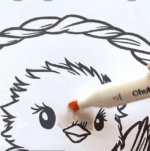 Baby Chick In Easter Basket With Bow Coloring Pag-HowToVideo